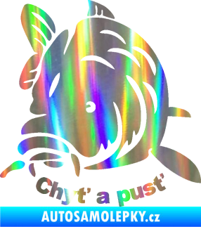 Samolepka Kapr 003 chyť a pusť Holografická