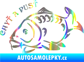 Samolepka Kapr 007 chyť a pusť Holografická