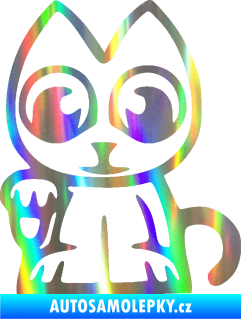 Samolepka Kočička lucky cat JDM levá Holografická