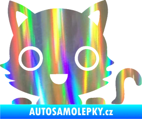 Samolepka Kočka 014 pravá kočka v autě Holografická