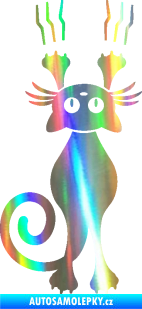 Samolepka Kočka 023 levá s drápanci Holografická