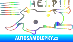 Samolepka Kočka Help samolepka na bok  Holografická