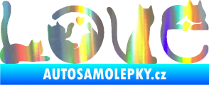 Samolepka Kočky love Holografická