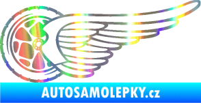 Samolepka Kolo s křídlem levá Holografická