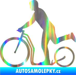 Samolepka Koloběžka 001 levá jízda  Holografická