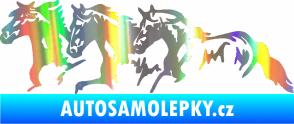 Samolepka Koníci 004 levá stádo Holografická