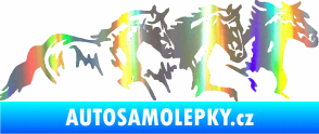 Samolepka Koníci 004 pravá stádo Holografická