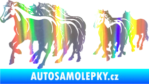 Samolepka Koníci 005 stádo levá Holografická