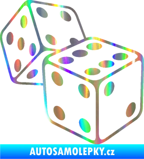 Samolepka Kostky 003 pravá hrací kostky Holografická
