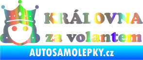 Samolepka Královna za volantem nápis Holografická