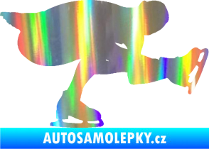 Samolepka Krasobruslení 007 pravá krasobruslařka Holografická