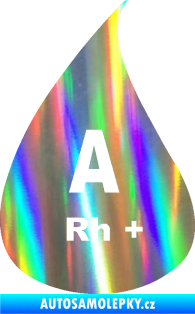 Samolepka Krevní skupina A Rh+ kapka Holografická