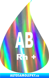 Samolepka Krevní skupina AB Rh+ kapka Holografická