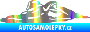 Samolepka Krokodýl 003 levá hlava na hladině Holografická