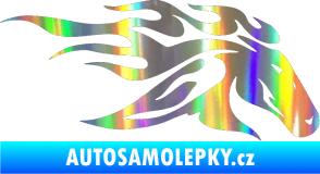 Samolepka Kůň 022 pravá hlava s plameny Holografická