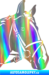 Samolepka Kůň 028 pravá hlava s uzdou Holografická