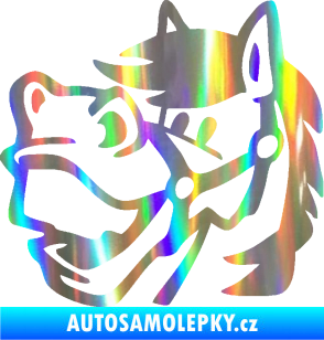 Samolepka Kůň 041 levá veselý Holografická