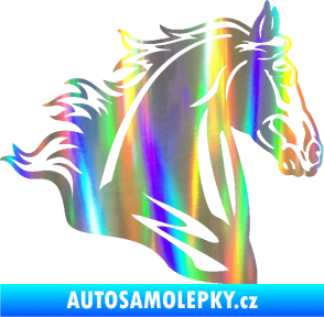 Samolepka Kůň 058 pravá hlava s hřívou Holografická