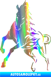 Samolepka Kůň 079 levá v plamenech Holografická