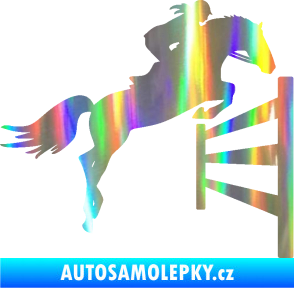 Samolepka Kůň 080 pravá skok přes překážku Holografická
