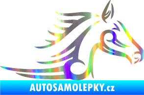 Samolepka Kůň 081 pravá hlava tattoo Holografická