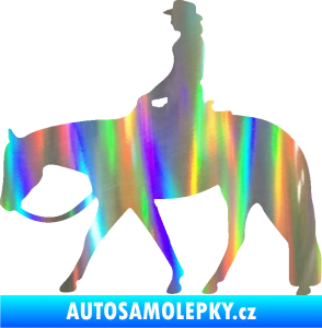 Samolepka Kůň 082 levá kovbojka na koni Holografická