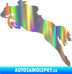 Samolepka Kůň 084 levá s jezdkyní Holografická