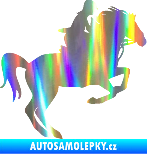 Samolepka Kůň 091 pravá skok Holografická