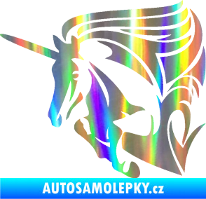 Samolepka Kůň jednorožec 001 levá Holografická