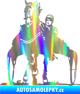 Samolepka Kůň klusák levá Holografická