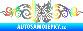 Samolepka Květina dekor 017 motýl Holografická