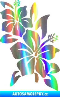 Samolepka Květina dekor 033 pravá ibišek Holografická