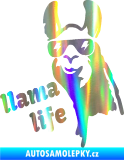 Samolepka Lama 004 llama life Holografická