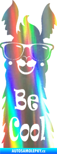 Samolepka Lama 008 nápis Be Cool Holografická