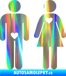 Samolepka Láska muže a ženy levá Holografická