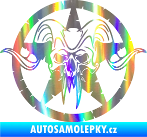 Samolepka Lebka 039 levá army hvězda Holografická