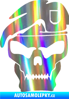 Samolepka Lebka army levá Holografická