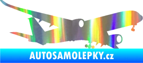 Samolepka Letadlo 017 pravá Airbus A 350 Holografická