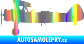 Samolepka Letadlo 020 levá Boeing Stearman model 75 biplane Holografická