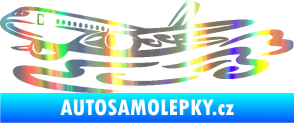Samolepka Letadlo 026 levá v oblacích Holografická
