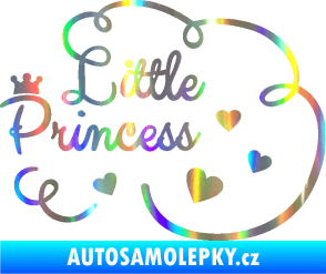 Samolepka Little princess nápis Holografická