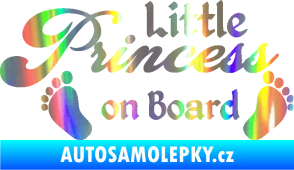 Samolepka Little princess on board 002 nápis s nožičkami Holografická