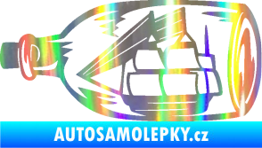Samolepka Loď v láhvi 001 levá Holografická