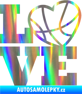 Samolepka Love basketbal Holografická