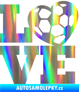 Samolepka Love fotbal Holografická