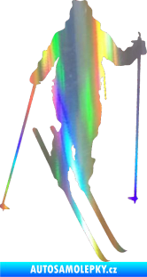 Samolepka Lyžař 004 pravá Holografická