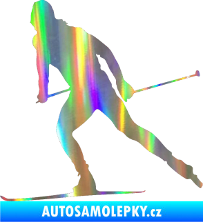 Samolepka Lyžař 006 levá běžky Holografická