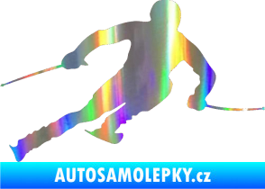 Samolepka Lyžař 012 pravá Holografická
