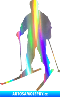 Samolepka Lyžař 018 levá Holografická