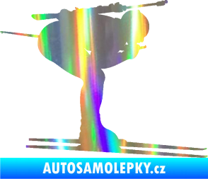 Samolepka Lyžař 028 pravá - biatlon Holografická